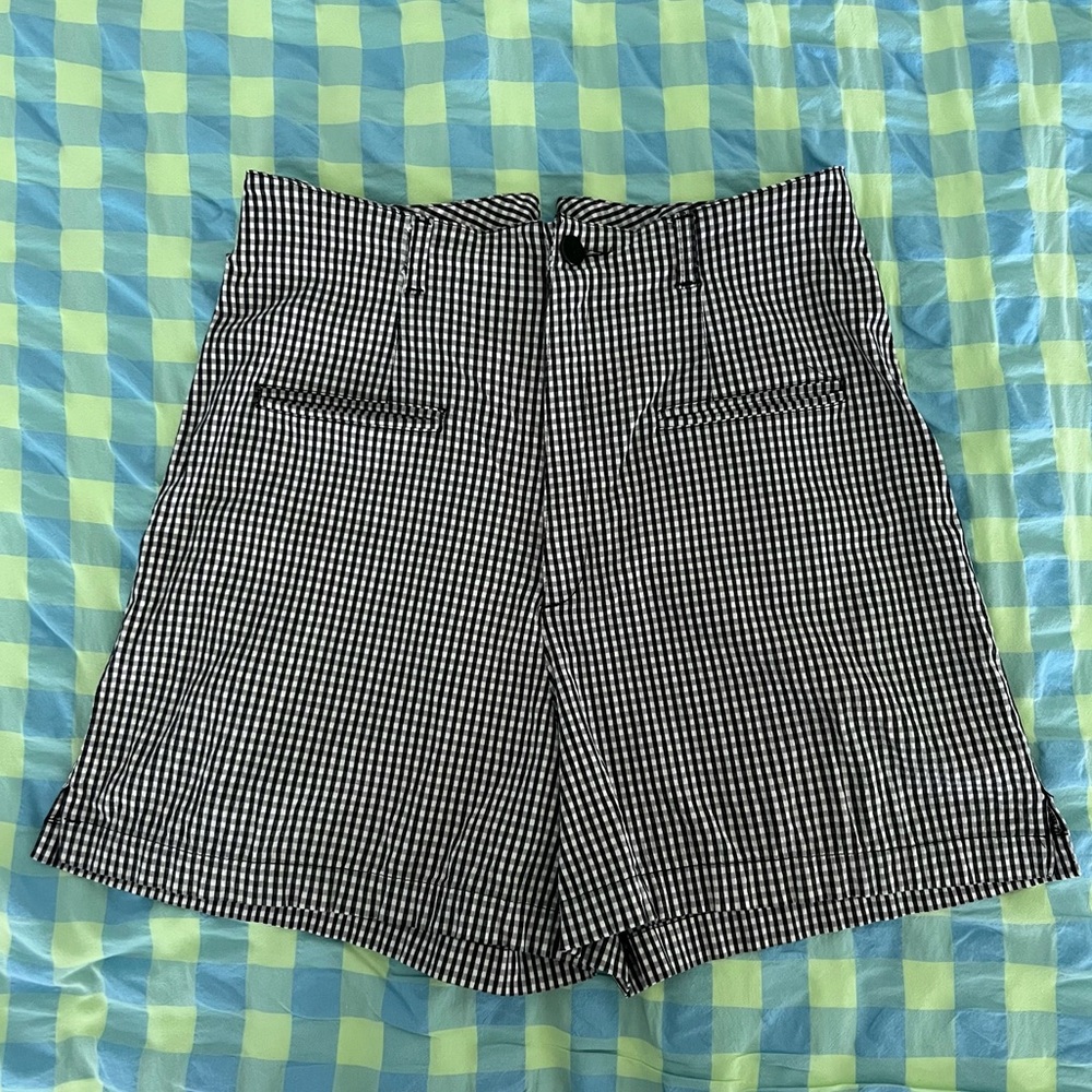 Vintage Black White Gingham Shorts